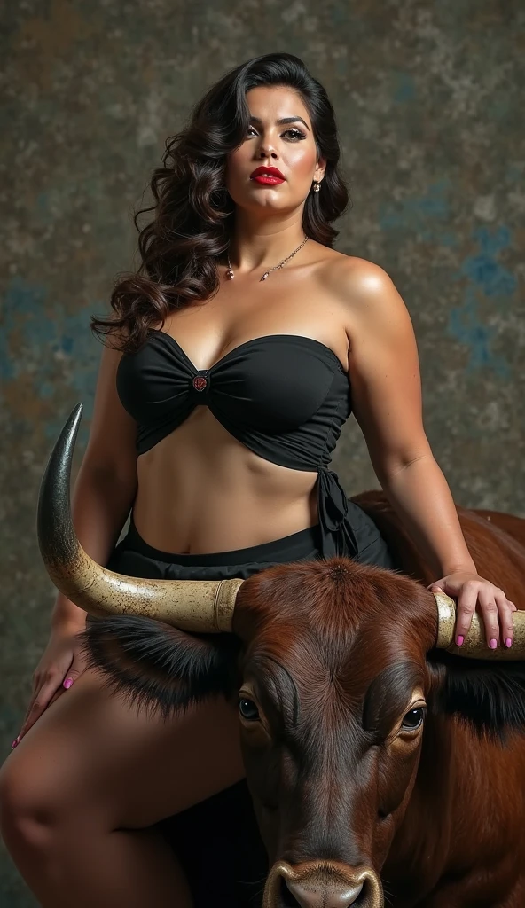 a woman padded different bra and shorts saree,big cheeks, curvy, hourglass figure, swooping breasts, deep cleavage, angle face, round face,fair skin,open arms, sexy armpits,big penis, nipples, ass, necklace, natural pose, simple pose,(cinematic:1.3),there are two brown cows standing behind a wire fence, two large horns on the head, two small horn on the head, two horns on the head, cows, both men and cattle, scottish style, cow horns, two little horn on the head, red horns, scottish, 🦩🪐🐞👩🏻🦳, by Julian Hatton,