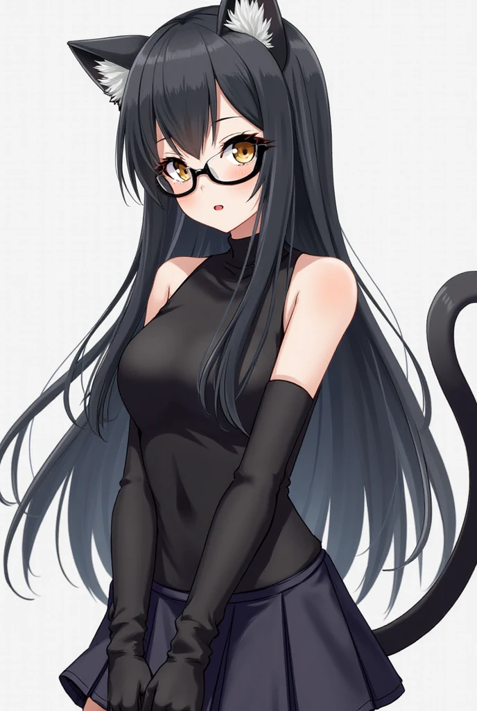 girl, facing the viewer, black and white, High Ponytail hair, round glasses, geek accessories, collar, geek style, nude, naked, nipples, small breast size, confident gaze, monochrome color scheme, looking to the side, sensual pose, naugthy expression, head,((a person)),cat ears headset, hairpin, open legs, sweating body, body full of cum, pee, cum on crotch