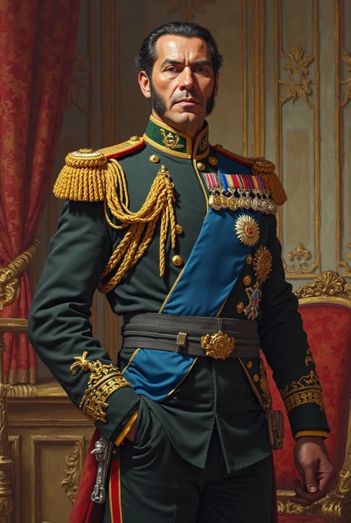 Edmundo Gonzalez in the costume of Simon Bolivar 

