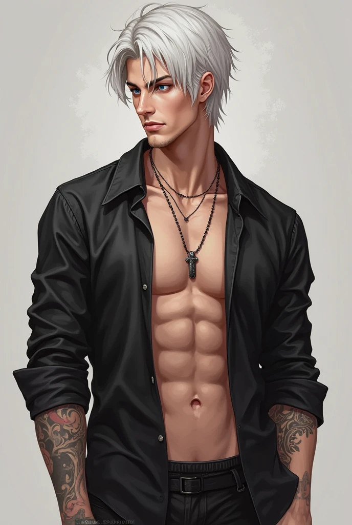 White unbuttoned shirt for men 