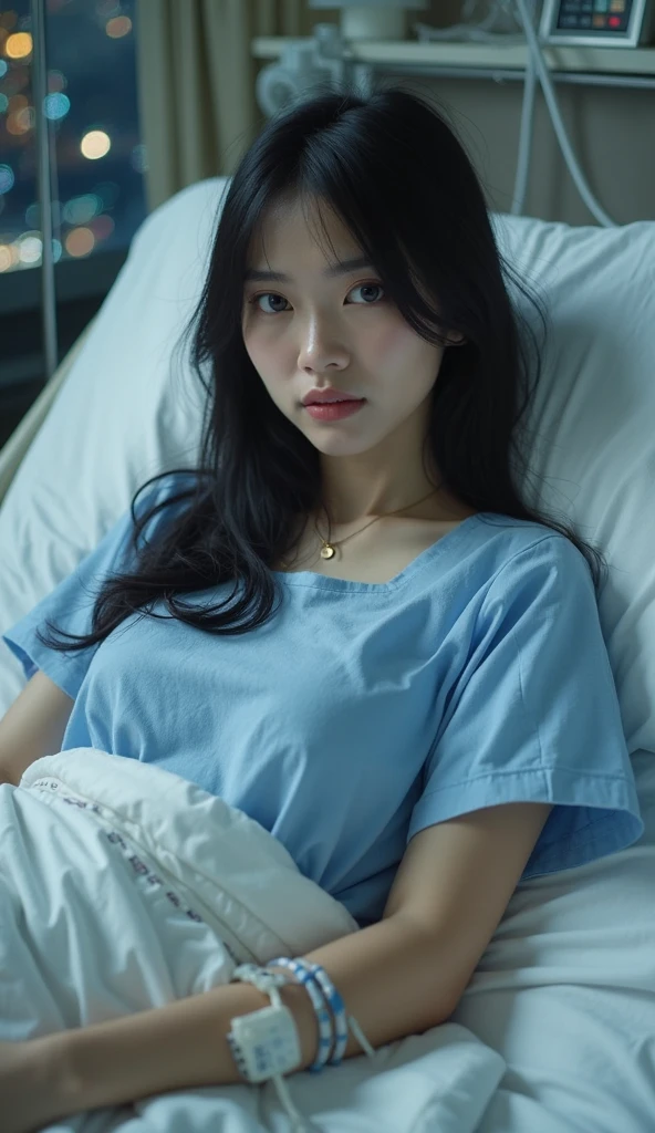 Girl in the inn&#39;s bedroom,((naked)),18-year-old,bangs,A small smile,Thighs,share,knees,Shortcuts,Low Ponytail,Wet hair and wet body,From below