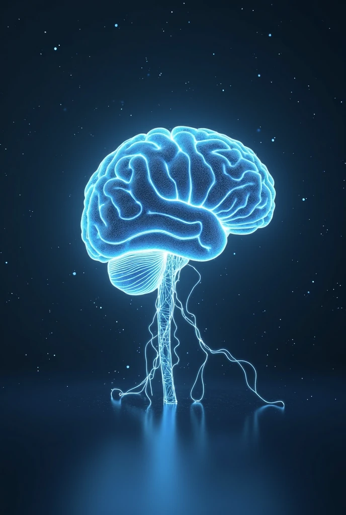 Blue brain black back ground with technology