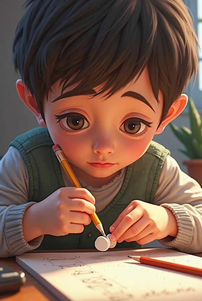 a cute little man pixar style , master piece, hyper realistic, uhd, 32k