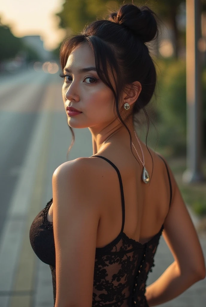 Pornogravure、(8K, RAW Photos, 最high quality, masterpiece: 1.2), (Realistic, photoRealistic: 1.37), 1 A woman wearing a waitress uniform standing on the sidewalk, , Professional Lighting, Photon Mapping, , Brazilian women, Torn, Sommelière、, Incredibly beautiful face、Playmate proportions、Sommelièreのユニホーム、,At a fine dining restaurant，Carry dishes、 masterpiece, 最high quality, high quality, High resolution, big , (Face close-up),working at a restaurant、Hair is tied、Updo、Tie your hair tightly、Slicked back hair、The ultimate revealing wear、Uncontrollable orgasm、Ahan、Still not enough pleasure、I want a new orgasm、Seeking Pleasure、Gentle clitoral stimulation、