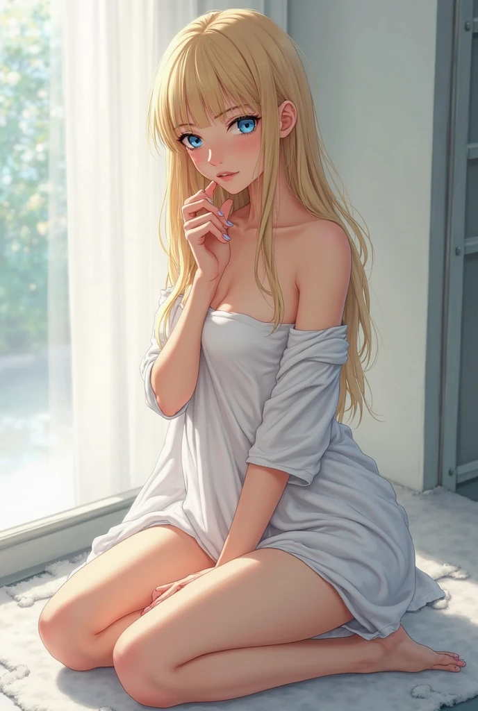 Best image quality, cliff, Adventurer, ""White underwear"", Completely naked, sit, Spread your legs, Rainfall, Blonde, ""woman"",