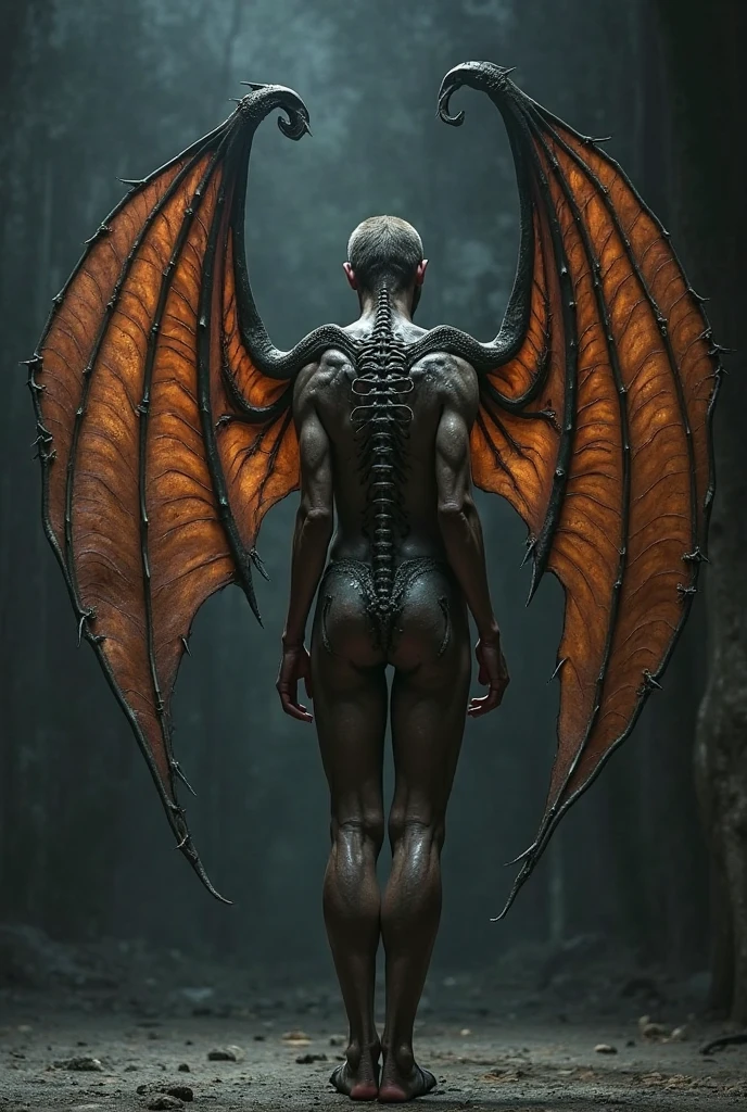 full-body-shot,kobold,natural skin textures, hyper realisitc, hyper detailed,elegant wings,wings Extremely detailed,High contrast,Realistic,Chalsedoon goblin, back view,full body length,sparas,pretty face,intricate details,realistic humid skin,extremely intricate details,anatomically correct, eyes extremely detailed, high detailed eyes,High contrast,Ultra HD,Retina,HDR,photo,photorealism,Masterpiece, natural skin textures, hyper realism,hyper detailed,High contrast,(HDR:1.4),Realism,Ultra Detailed,irina yermolova, close full body shot,16K resolution,RAW, Nikon Z9,Paul Zizka,full body length,niobium goblin,native irish,pretty face,eyebrow up,full body shot,ominous landscape,niobium gray atmosphere,by art Simon Stalenhag,Nicola Samori,(((Wangechi Mutu))),scary complicated village of stalkers,Stone Forest in Yunnan Province of Italia