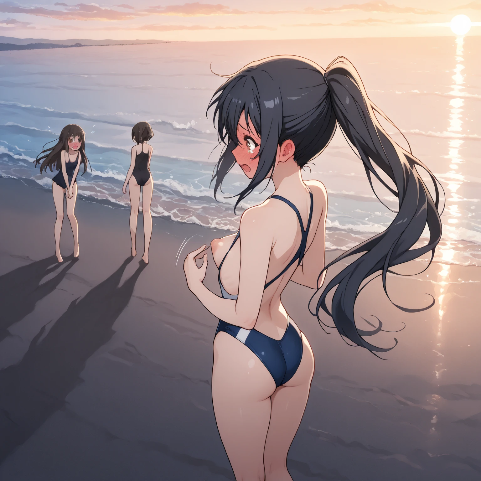 obra prima、ultra-qualidade、ultra-detalhada、desenho perfeito、sozinho、 com、(((colorful bikini)))、(round and large buttocks)、((Pose with buttocks out))、(((topo de busto protuberante)))、(seios amplos:1.5)、Suando、(pele escura)、(sorriso bonito)、20 anos de idade、Ao ar livre、sky-blue、nuvens cumulonimbus、sol brilhante、hotel resort、tropical、Resort de Praia、hibisco、Margens、(Tiro na diagonal abaixo das costas)、fundos bonitos、desenho preciso、desenho detalhado、senso de alta classe、open sky、funcional