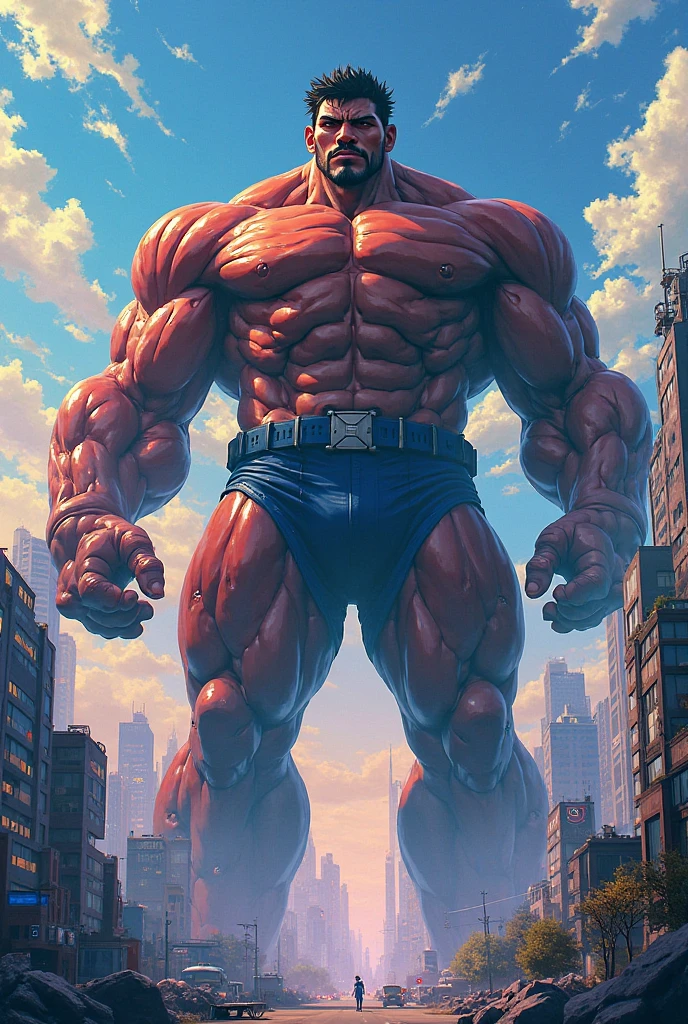 最high quality、Best image quality、masterpiece、monster((Strong body、Kong、Muscular、Bipedal、Red body、roar、Giant creatures、)),high quality、Beautiful art、background((City))、Flight、Flying debris、Written boundary depth、movie、Visual Arts、Perfect art、8K,Genuine,
