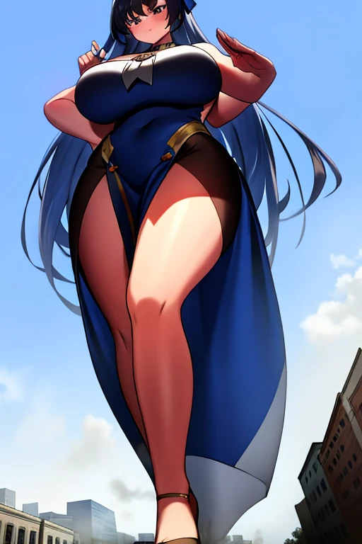 Woman in blue dress sitting on shelf with sword, chun li, Chun-li, chun - li, portrait of chun - li, beautiful anime girl squatting, portrait of chun li, Seductive Anime Girl, chun li at the gym, very detailed Artgerm, anime goddess, beautiful alluring anime woman, Sexy Pose, Voluptuous body, curvy body, Tifa Lockhart, Naughty anime style, plus size model, Scruffy body,Erotic cartoon style body, Married woman's big ass,Eros of a married woman, Married woman style, Married woman atmosphere