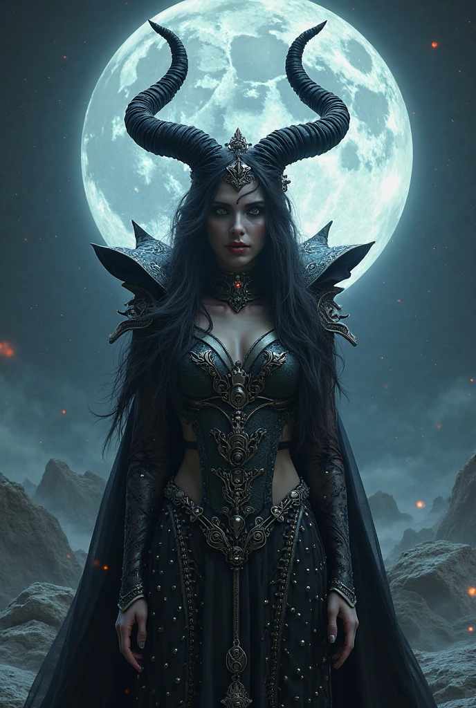 UM VAMPIRO.Mulher sensual, Cruela magra, cabelo cor preta e branco, dividido igual Cruela, Cabelo liso. Use a DSLR camera to capture the 4K image, with sharp focus and natural lighting. A foto deve ser altamente detalhada, with realistic natural colors and lights accentuating the extravagance of the armor. ARRI Classification: 1.26. Aplicar fotorrealismo, Octane rendering, and Lightroom editing techniques to enhance the image. O ambiente Dark Dungeon deve ser meticulosamente projetado, with the moon above highlighting the fetid demon dungeon. Ensure precise proportions and an extremely detailed portrait, capturing the essence of the Dungeon Captain with intricate complexity. Mulher utilizando armadura curta, picture taken from the ground, apotada pra cima, 70 degree angle. O ambiente Dark Dungeon deve ser meticulosamente projetado, with the moon above highlighting the fetid demon dungeon. Ensure precise proportions and an extremely detailed portrait, capturing the essence of the Dungeon Captain with intricate complexity. 
