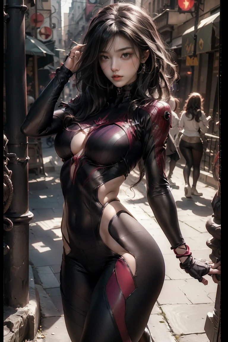 (bestbestquality), ((A Masterpiece), (detail: 1.4), 3D, hdr(High dynamic range), raytracing, NVIDIA RTX, ultra resolution, Unreal 5, sub-surface Scattering, PBR Texture, Post-processing, Anisotropic filtering, depthoffield, Maximum sharpness and acutance, Multilayer Texture, Albedo and Specular map, Surface Shading, Accurate simulation of light-material interactions, perfectly proportioned, rendering octane, Two-color light, Large aperture, Low ISO,White balance,trichotomy,8K RAW,Puffy pink color,NSFW,((2 girls caressing each other)),(Crowd watching),exposed,alluring,erogenous,((Spider-Man armor)),((Spider-Man pose))Movies,Tears,Teardrops,(torn laundry:1.1),(Transparent wet clothes:1.2),(Perspective section:1.8),Charming leg seduction,dribble,naked shoulders,Real rain,Wet hair,Wet torn panties,breasts out,Sweaty skin,blushing face,(On the battlefield)