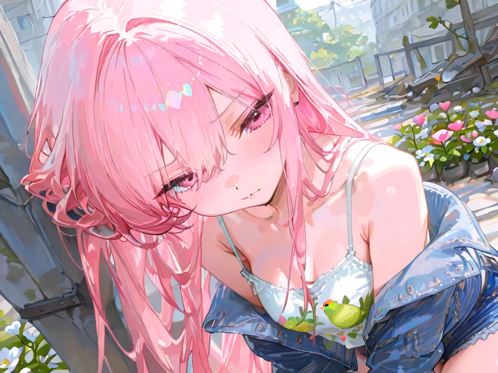 (((close up foot))), A little fairy girl is playing a prank, 、((sit cross-legged on a tree branch))、sexy, (I look up at the girls from the ground.)、(The girls who surrounded me and hugged me)、((seductive evil grin)), (Pixie)、(Butterfly on the back々Feathered)、Very little fairy、((Little fairy))、low length、(thin)、((5 years old girl))、(Transparent fair skin), (((child girl)))、Wavy、(Blue and pink Hair)、ponytail、Red scrunchie、((Forehead))、Big eyes、Grey Eyes, (Micro Bikini), ((Angle from below:1.8)), navel、(A transparent cloth is wrapped around the waist.)、(Thighs), crotch、foot, ((At the Forest Springs)), (Angle from the bottom of the girl), (In the woods)、((Sitting on a tree branch))、((Sitting cross-legged))、