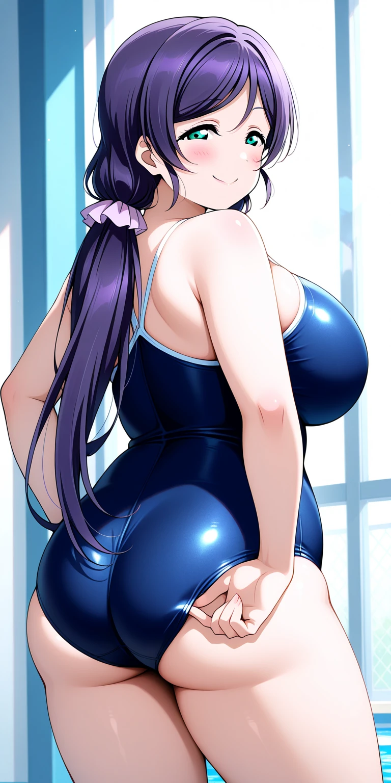 1girl in, Parted lips, blush, makeup, lightsmile, Full body, Wide Angle, From above, crass room, llight rays, Glow, thighs thighs thighs thighs, 鎖骨, Narrow waist, (masutepiece), Wallpaper,Breast bulge、Dark hair color、Sheer、white gym uniform、Dark blue bloomer