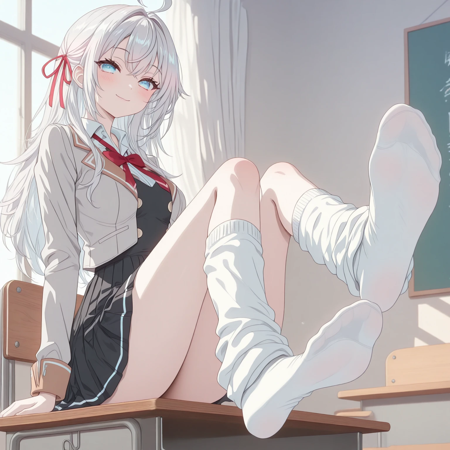 very cute and beautiful girl,(Very detailed美しい顔), (smile),blush,Black Hair,Seraphim,(White Hair、long hair),(White Shirt、Pleated navy blue pread your legs、Squat)、Sitting、(From below)、(Lace panties), Country road, (Highest quality,masterpiece:1.0),Absurd,High resolution,Super detailed,Very detailed,32K,8k resolution, Intricate details,Movie Scenes,Detailed Background,alone,Dynamic Angle,