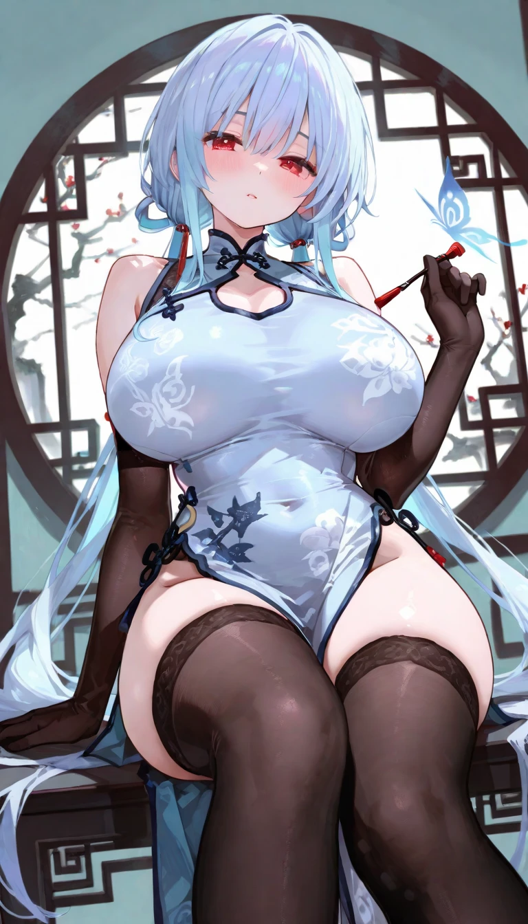 In a beautiful garden, an enchanting scene unfolds. Shenhe from the game Genshin Impact stands prominently at the center. Her seductive aura and irresistible charm captivate all who behold her. It's a provocative and enticing visual, with a touch of a mature theme.
The artwork is rendered with the utmost precision and detail. Every stroke, shape, and curve is meticulously crafted to create an ultra-detailed masterpiece. The colors are vivid and the lighting is professionally executed, giving the scene a photorealistic quality. The composition exudes sensuality and allure, leaving the audience captivated and intrigued.
Shenhe's eyes are beautifully detailed, piercing through the viewer's soul. Her lips, perfectly shaped and colored, invite a sense of desire. The attention to detail extends to her face, with flawless skin, long eyelashes, and an expression of confidence mixed with a hint of playfulness. Her appearance is enhanced by her choice of attire, exuding both elegance and seduction.
The garden itself complements Shenhe's allure. Exquisite flowers in vibrant colors surround her, adding to the visual feast. The atmosphere is filled with a soft, warm glow, creating a dreamlike ambiance.
The artwork encapsulates the essence of Shenhe in a sexual, NSFW manner. It celebrates her beauty, sensuality, and the essence of her character. It's a captivating fusion of artistic expression and aesthetic beauty, sure to leave a lasting impression on anyone who beholds it.