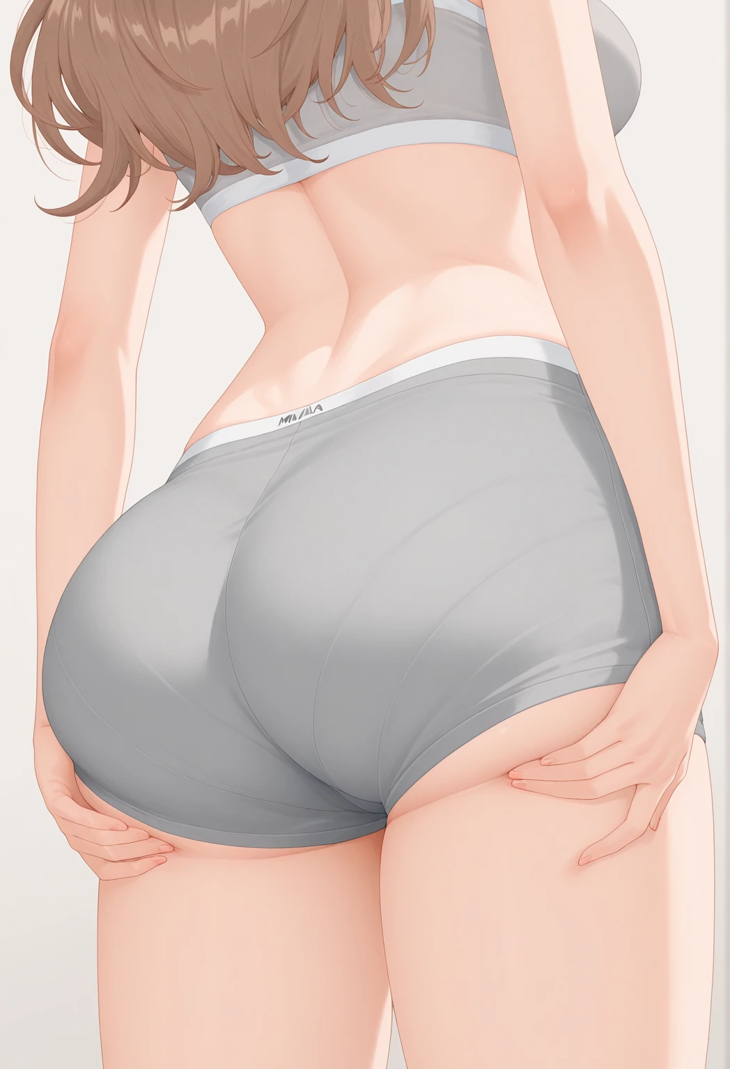 An anime character with a very big butt in panties