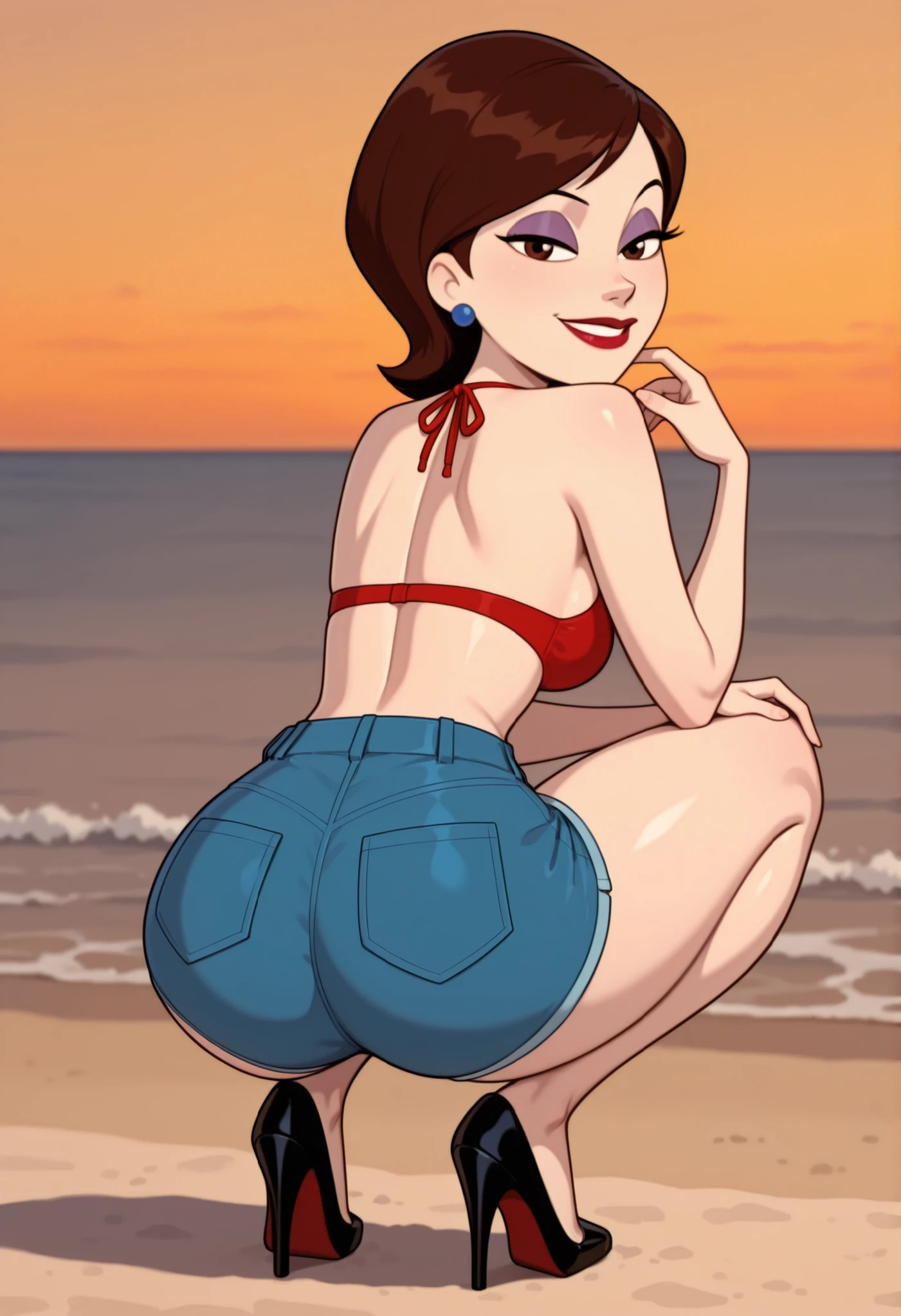 Digital art masterpiece of group of redhead women, ((Dexter's mom, Linda Flynn, mrs Turner, Danny Phanton mom )) voluptuous and big busted naked girls waiting for hardcore doggy style, Image 1.2 high resolution full body with 4k screen, detailed perfect landscape photography ,full-body display 1.2 legs spread fingering