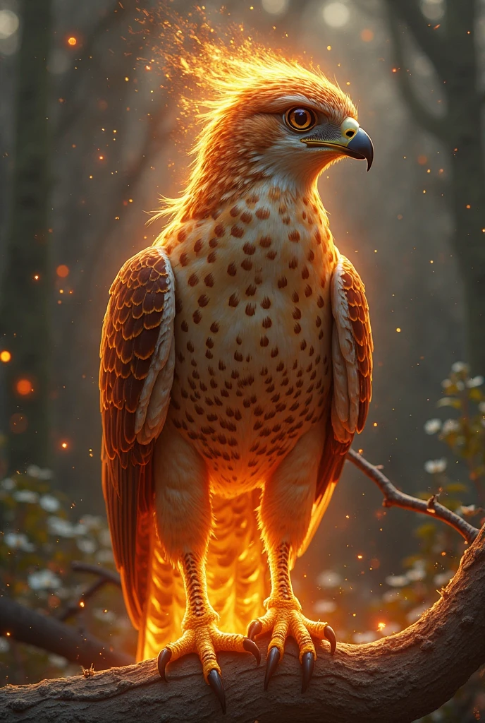Familiar in Dungeons style & Dragons, a mystical falcon with flaming ...