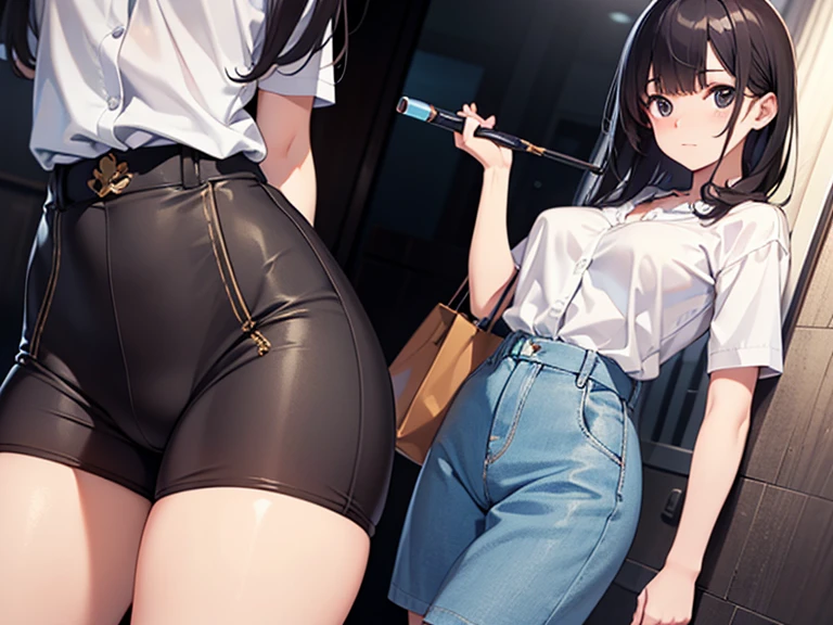 High school girl, JK, showing the bottom of the skirt, sticking out the tongue, lifting the skirt, white panties, white silk