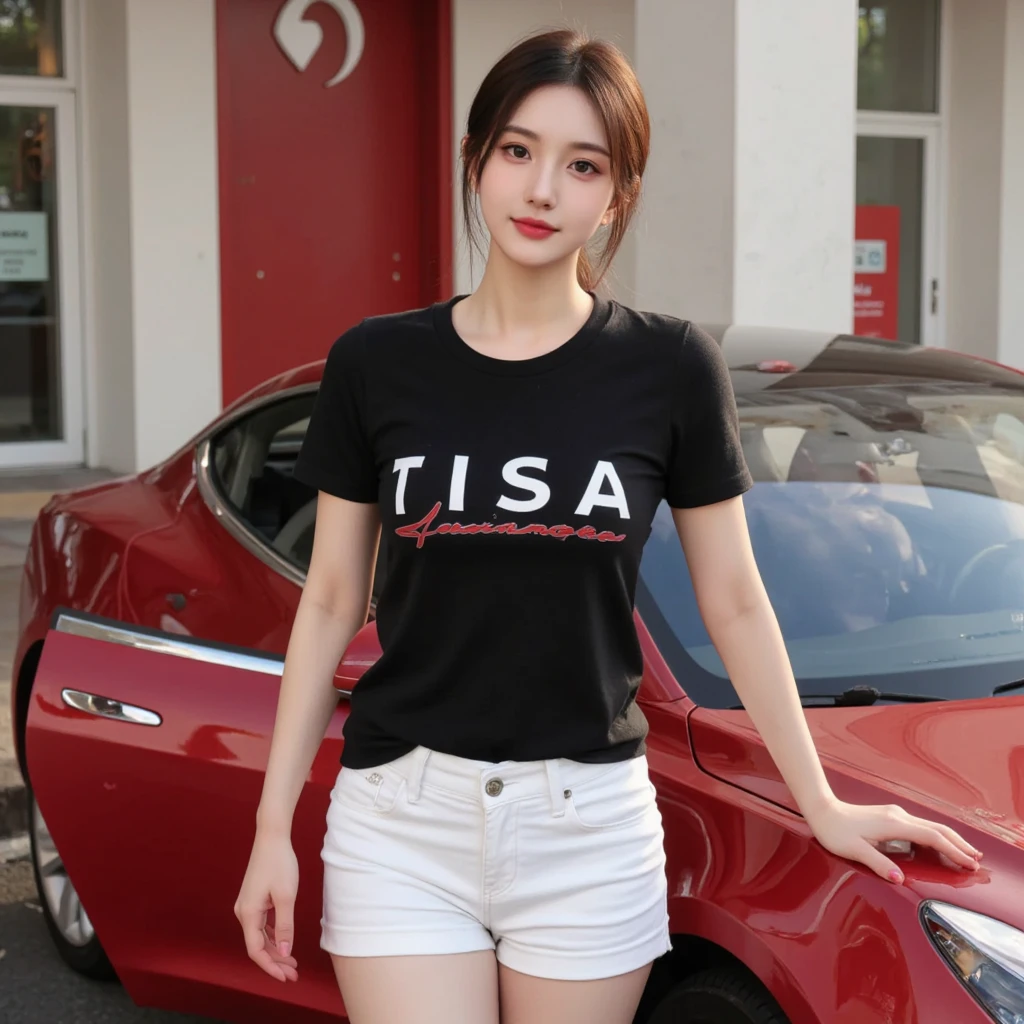 a beautiful korean girl,1girl,beautiful detailed eyes,beautiful detailed lips,extremely detailed eyes and face,long eyelashes,riding a pink 2000 MV Agusta F1 race bike,silky glitter cyan t-shirt,tight above knee length skirt,f1 race,photorealistic,best quality,4k,8k,highres,masterpiece:1.2,ultra-detailed,realistic,photorealistic:1.37,HDR,UHD,studio lighting,ultra-fine painting,sharp focus,physically-based rendering,extreme detail description,professional,vivid colors,bokeh,concept art