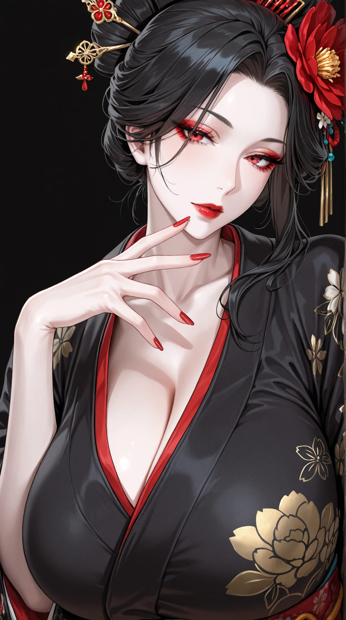 Mujer con espada, tatuajes yakuza, rostro alegre y traje formal (anime) (hembra) (espada) (katana) (1 girl) (Noche) (1 katana) (tatuajes yakuza)