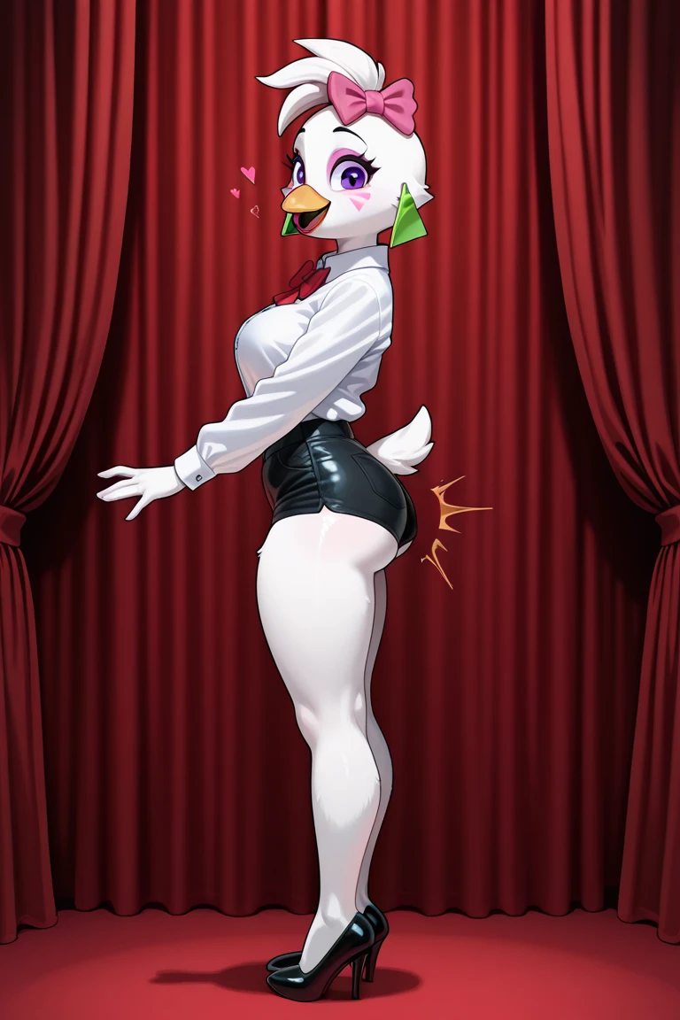 (best quality), 8k, masterpiece, perfect hands,
BREAK,
Rabbit girl, copper hair, perfect face, laughing, (curly bob hair), (tan:1.5), (tan-lines:1.3), (red lipstick), black eyeliner, long lashes, golden eyeshadow,
BREAK,
furry ears, collarbone, ((flat-chested)),
BREAK,
(((Sheer lace gown with intricate detailing, creating an ethereal romantic look, with strategically placed embellishments for a touch of magic))), ((featuring a dramatic train for a timeless Hollywood glamour)),
BREAK,
(Thigh-high stockings featuring playful polka dots), held up by a vintage-style suspender belt, adding a touch of whimsy to the outfit. (Stiletto red heels),
BREAK,
(((Standing on stage))), (((holding a prestigious award))), delivering a heartfelt acceptance speech in front of a captivated audience, 1 month pregnant