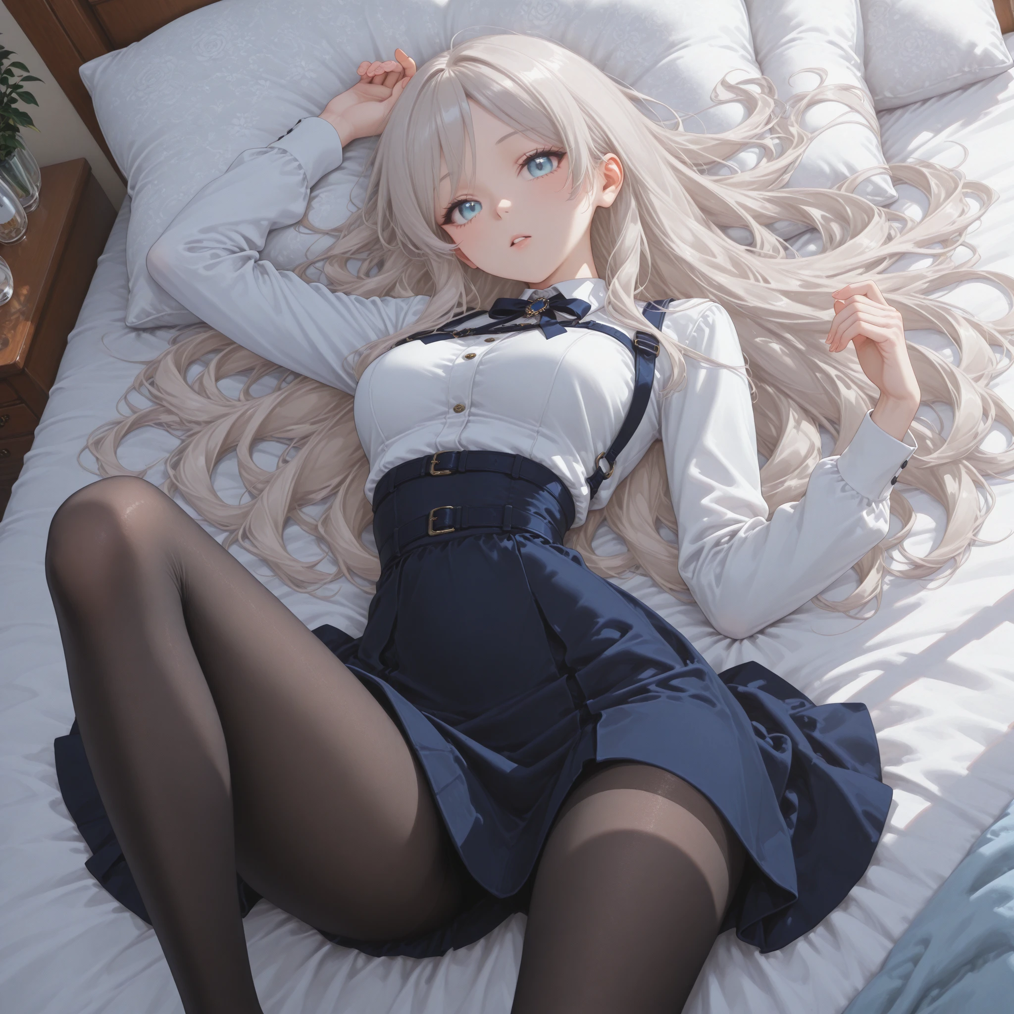pantyhose,,medium breasts,cute,wariza,sailor shirt,skirt