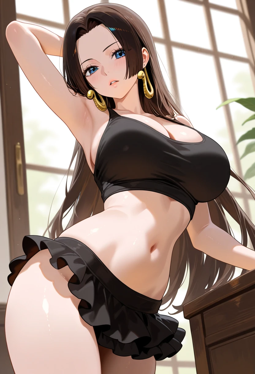 Brunette wavy hair,Mr.々colored saree,black eye、indian elements,Brown woman、plump body shape、Cow horns on the head