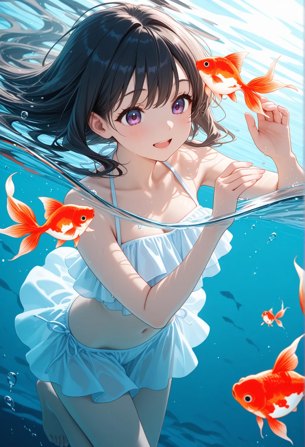 {{{{{16k}}}}}, {{{{{Unique atmosphere in the middle of the transition from girl to innocent woman, transforming a Japanese girl into her facial rank to the SSS rank of top-notch pretty actresses, She's in a cylindrical aquarium filled with female hormone fluid with a control panel that allows her to change the shape and appearance and personality of the girl inside at will, The oil of glowing flowers is poured into the aquarium and she is turned into a beautiful herbarium, When the control panel under the aquarium was adjusted to innocent, her appearance changed to cute and pure, She was a 12-year-old girl but after four years of being raped while being injected with beauty-enhancing hormones every day she grew into a 16-year-old that she had an cutely fetish for lips and necks and waistlines, she was being raped and clearer the nip line from underbust to hips, her face like an actress but as she grew up she became cute like an idol, Her too-beautiful rounded tits wrapped in her separates frills pastel colored bikini, Her hair is replaced by a bang long glossy very Straight black hair, The growing body is reproduced with sex-loving, thick vivid lips, Her gasps echoing through the water, She transforms her into a cute once-in-a-millennium}}}}},{{Extremely detailed}},{{{{{integrated her head small, Enchanting Too thick and erotic deep pink lips, Her thickened lips shimmer with luster}}}}},{{{{{Her tattoos spread all over her body, She is tattooed with lewd flowers on her neck, arms, lower abdomen, thighs}}}}}
