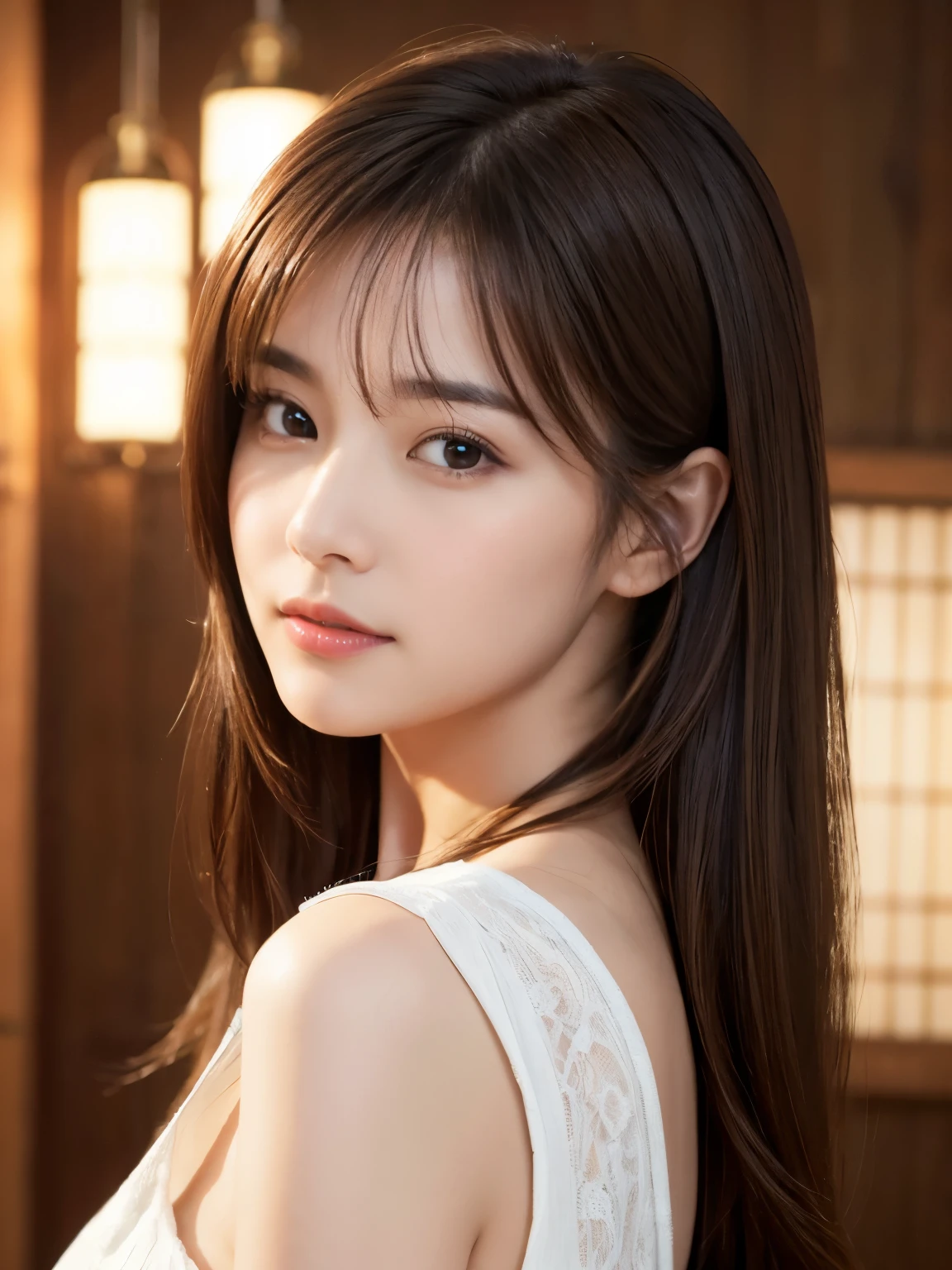 Realistic、Highest quality、Highest quality、masterpiece、Ultra-high resolution、RAW Photos、Realistic、Bright lighting、Face Light、Smooth Professional Lighting、Looking into the camera、alone、Adult female、Beautiful woman、Super Beauty、Realistic肌、Moisturized Skin、Realistic eyes and faces、Perfect model body shape、Beautiful Eyes、Big eyes、Inconspicuous tear bags、slim、big breasts of medium size、Beautiful fingers、Very short hair、Black Hair、black eye、Looks happy、Cowboy Shot、(Both ears are hidden by hair)、(((White Wizard)))、Fantasy World、Medieval Europe、wilderness