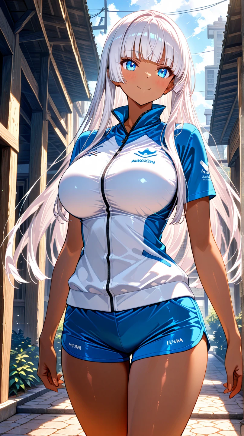 1female,35yo,熟妇,noodle,long leges,Big breasts Thin waist,the super hot and sexy,gigantic cleavage breasts,Pornographic exposure, 独奏,(Background with:ln the forest,the rainforest,in summer) She has long silver-gray hair,Very long hair,Long flowing hair,With baseball cap,standing on your feet,Sweat profusely,drenched all over the body,seen from the front, curlies, mostly cloudy sky,(((tmasterpiece),(Very detailed CG unity 8K wallpaper),best qualtiy,cinmatic lighting,detailed back ground,Redlip,beatiful detailed eyes,Bright pupils,blue color eyes(Very fine and beautiful),(Beautiful and detailed eye description),ultra - detailed,tmasterpiece,)),facing at camera,A high resolution,ultra - detailed),,revealing breasts,Bare genitalia, Bulge,Camel toes,Raised sexy,Flushed complexion,Open-mouthed,frontage,(Wearing:Red bomber jacket,Clear shorts,athletic sneakers,Exposure nudity)fully body photo,Show shoes