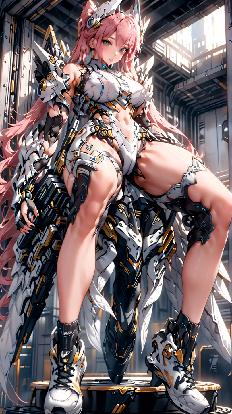 (A female centaur:1.5),She is both(Female: Centaur, half human, half horse, half horse, half horse:1.5),It is also a female Yingzhao。She blends both images,The first is:((The head of the horse/neck/Shoulder these parts,Replaced with a beautiful female human upper body):9.9),'s(Female, half-centaur, half-human, half-horse, half-human:1.5),The second is:((The head of the horse/neck/lower back/hason/gluteal/Shijo Thigh Female Embodiment):9.9),'s(Seamless chimera of a female half-horse with a beauty:9.9),(It's like a chimera of a female human and a half-horse costume:9.9),This chimerism is based on a strong future(Technologie:1.5)above。The ultra-wide-angle lens captures the image of her beautiful and ethereal wings on the ionosphere launching a super-high-speed charge and leaping。Her front half is distinctly feminine,Tall sexy body,possessed(K cup giant coconut tit chest:9.9),Has(Narrowed small brute waist 5.5)、Butterfly cross、(Long legs:9.9),The embedded interface of the bent female metamorphosis part of the back half of the body is at the hip position of the front half of the body。(The horse-shaped, half-horse torso form of her back body is completely female humanization9.9)。Translucent fluid flowing from the(Narrowed sternum 5.5)The upper end begins to embed the chest cavity of a woman in the shape of a bent dog style at the back of the beautiful woman's body/lower back/Ventral transverse。Then there are the sexy beauty's upright hips,(Her entire body has been completely female and replaced by a female body:9.9),Including the half-horse part。Mechanized armor covers the legs with knee-shaped anti-joints and feet,And these parts are highly anthropomorphic,This makes her legs graceful and slender,Her four horse legs exploded in length proportions and was slender and toned,Under the legs are skinny white feet dressed in Skyscraper Heels,Use Midjourney's advanced stroke tools and color palettes, as well as texture packs, model packs, and texture tools,Concentration,Include