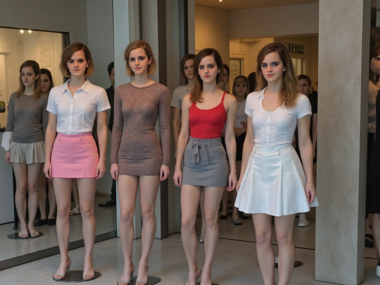 Full-length view (portrait of a emma Watson as Hermione Granger lifting skirt and showing off panties),(thick body), (in a purple evening dress, intimate, detailed: 1.3), (panties: 1.3), (very detailed face: 1.4), (Ball hall on background: 1.2), (8k, uhd, DSLR, high quality, cinematic lighting, bokeh), (dramatic, award-winning photography, incredible masterpiece: 1.3)