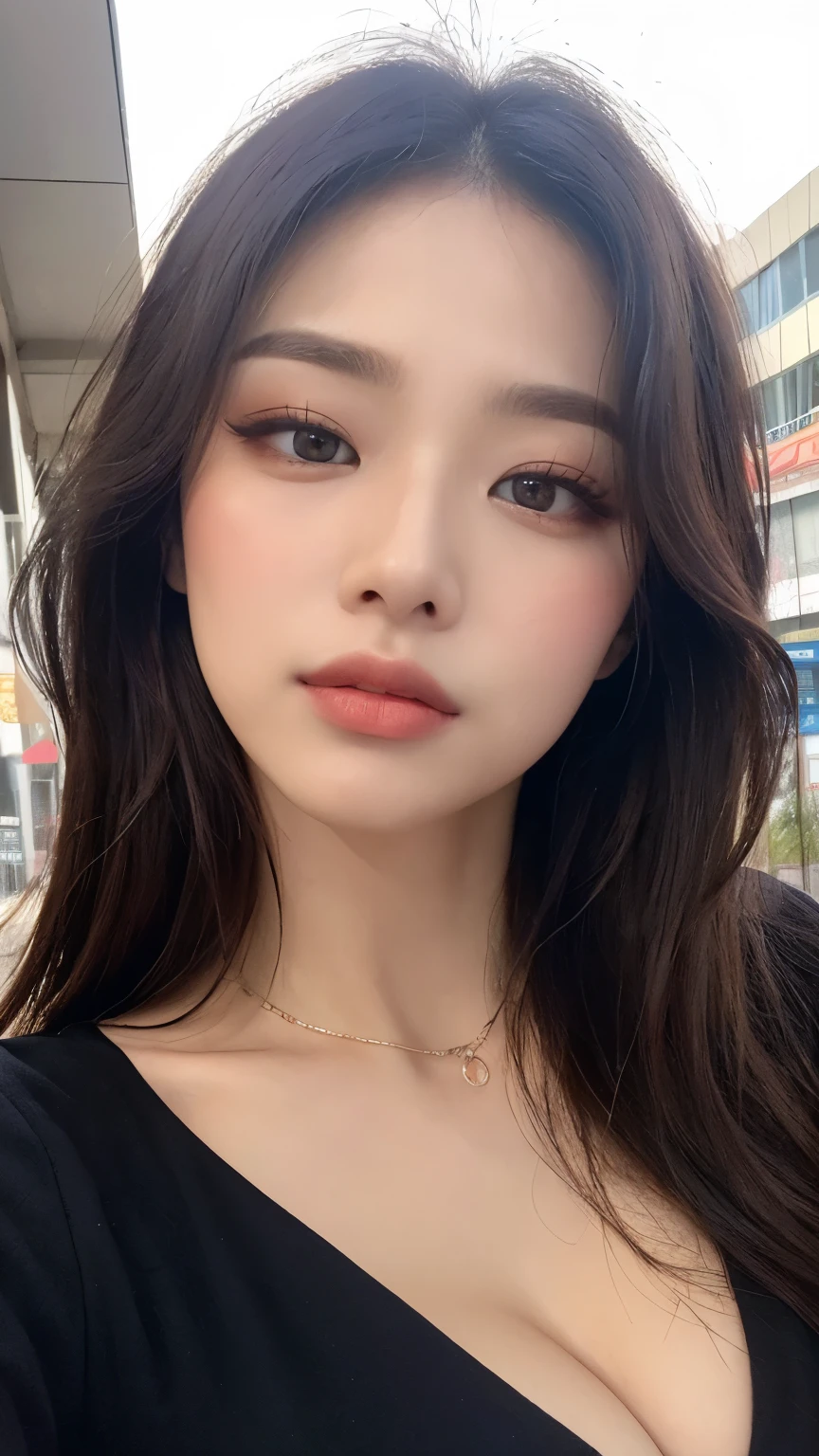 ((best qualtiy, 8K, tmasterpiece:1.3)), sharp:1.2, Perfect figure beautiful woman:1.4, Slim abs:1.2, ((Layered Hair Style, Colossal tits:1.3,cleavage:1.2)), (Long shirt with light white buttons:1.1),(Sateen,the street:1.2),Get wet:1.5,Highly detailed facial and skin texture,A detailed eye,二重まぶた,A sideways glance at the camera