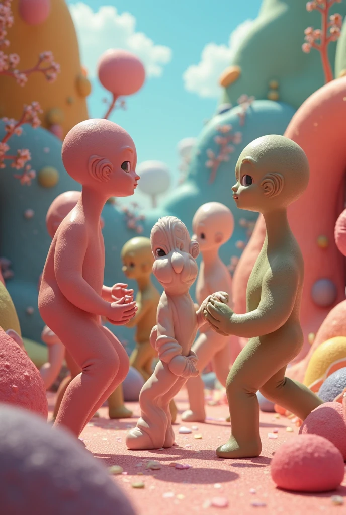 Characters made of pastel