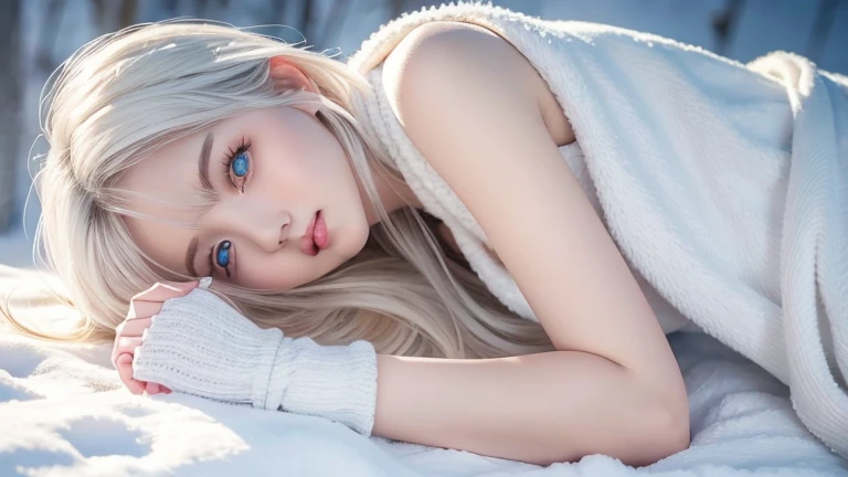 1girl,face,blue eyes,white hair,blink eyes,cute