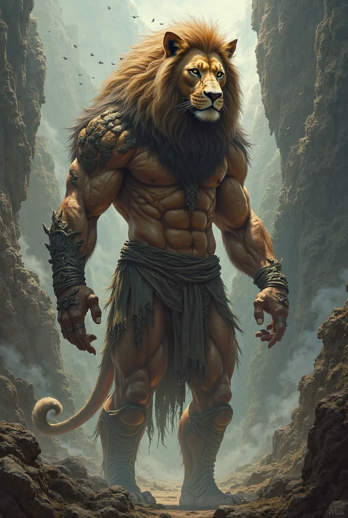 Warrior lion in human form