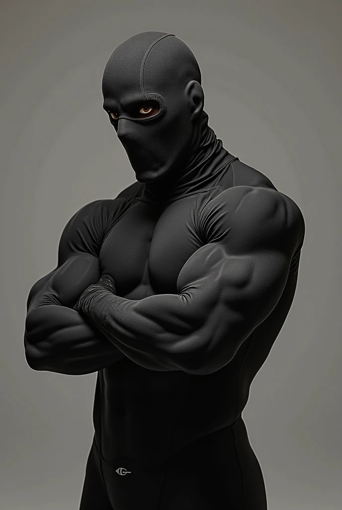 A muscle gay guy wearing a thief mask showing his enormous dick, wearing nothing full nude showing his bubble butt