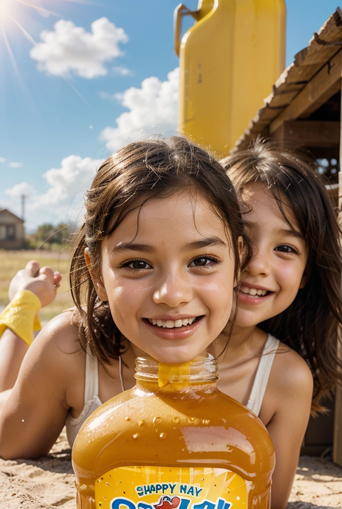 Children with milk on their faces