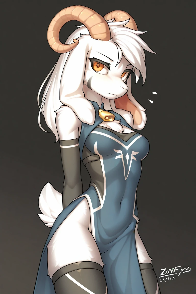 , score_9,score_8_up,score_7_up, source_anime, Asriel dreemur, Anthro female, white eyes black sclera, standing, indoors, naked, upper body shot