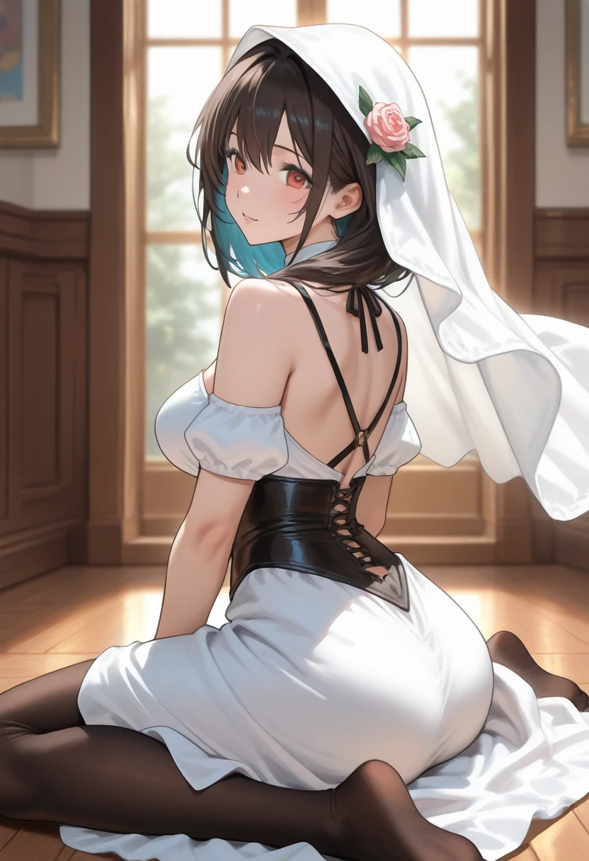a father (he had been brainwashing by his second son,crossdressing,Sex with his second son every day, wear sexy Wedding lingerie,bride of his second son,have one's first night,,swear live as the wife of his second son for life) ,an empty abandoned church,in front of the confessional table
