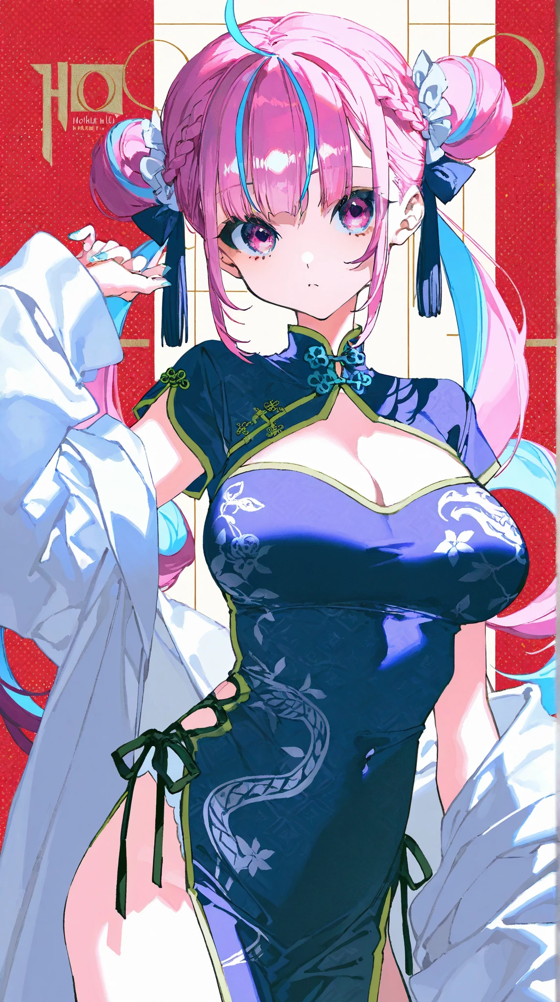 A woman with pink hair, seductive anime girl, Beautiful charming anime woman, guweiz, Super Soniko，detailed anime characters art, beautiful anime girl, Beautiful anime woman, anime illustration, anime characters art, Attractive anime girl, female anime characters, guweiz on pixiv artstation, anime characters, pixiv,Three Kingdoms style，huge breasts，exposed breasts，girl wearing topless dress，pink hair girl，Girl with pink eyes，sexy girl
