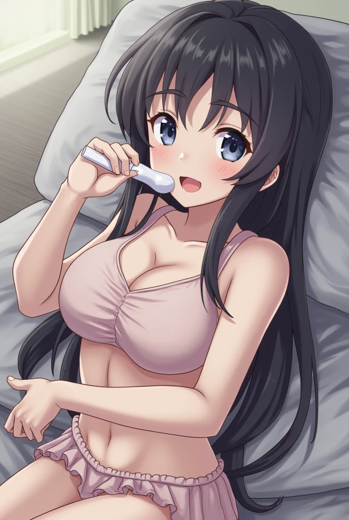 1 female,Black Hair,((12 years old)),(((Blue shiny shorts)))((Sexy black micro bikini))(((blush、Open your mouth、Blowjob)),(((Yuki Mikan))),(((Tank top)))(Girl&#39;s body type)(((Small breasts)))Sexy poses, seductive poses、Captivating Erotic