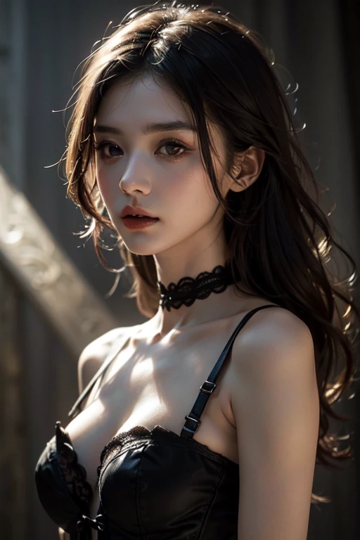 long eyelasher, surrealism, angle of view, Atmospheric perspective, 8K, Super detail, ccurate, Best quality,cinmatic lighting,4K,8k wallpaper,best qualtiy,exquisitedetails,bshoulders,Temptation of the,see-through transparent clothes,Light clothes,Lace,perfect bodies,huge tit:1.8,(with no underpants),buttock exposure,Open stockings,Sexy action,Full body like,Black and white photo