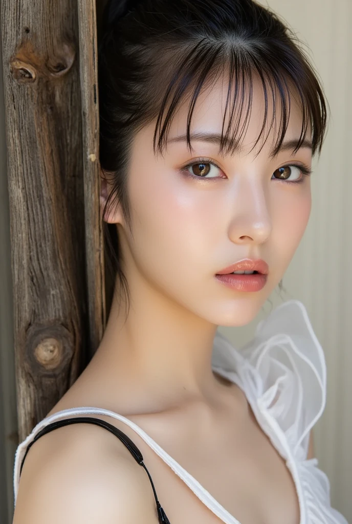 1girl, woman, masterpiece, best quality, highest quality, cinematic lighting, (volumetric lighting), extremely detailed CG unity 8k wallpaper, focused, 8k wallpaper, extremely detailed, ultra realistic, photorealistic, sharp focus, absurdres, (HDR:1.2), (high contrast), photograph, detailed and intricate, instagram, portrait, highly detailed, digital painting, artstation, concept art, smooth, sharp focus, illustration, (big breast:1.3), (whole body:1.2), wearing knit strap tanktio, looking at the viewer, close up, (pale skin:1.4)