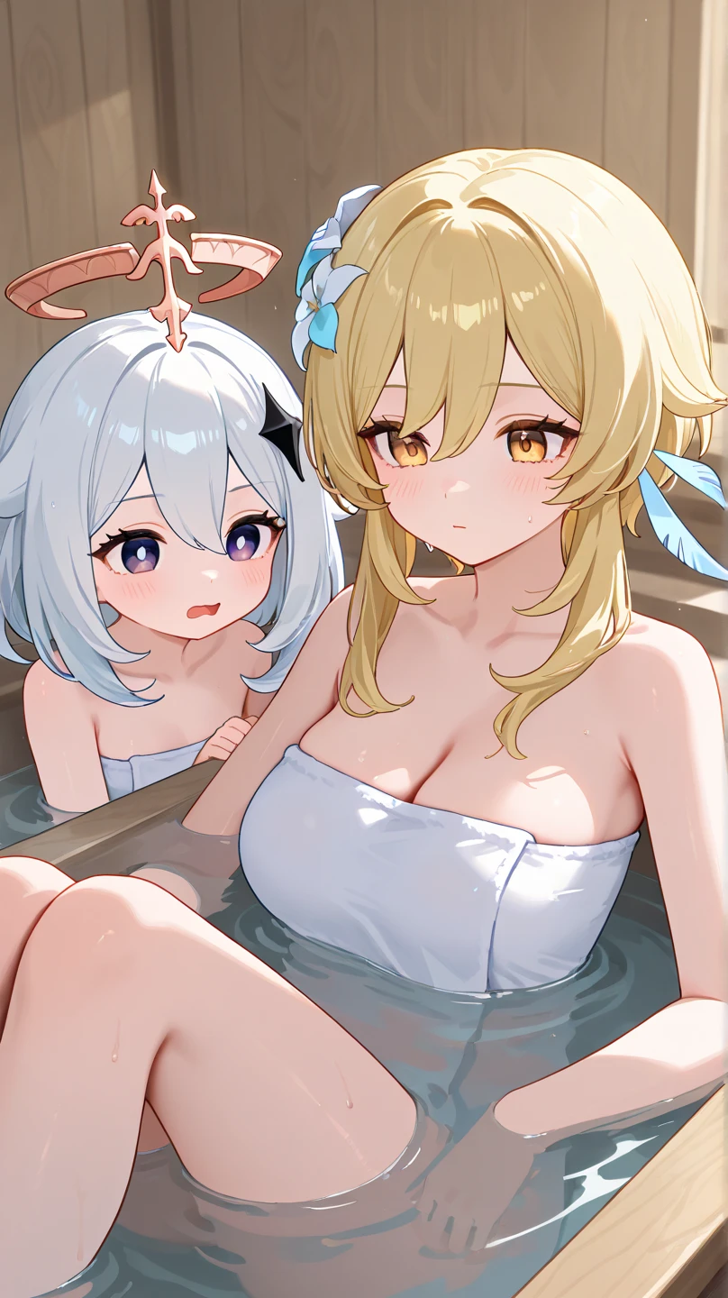 nsfw,2girls,lineup,duo,(topless:1.3),(nipples),sidelong locks,upper body,pov,face,light White hair,huge,(light brown hair),breasts,skin,pussy,(silver hair:1.3),(Golden hair,medium breasts,Impossible swimsuit,tight skin,shiny skin,masterpiece, best quality, very aesthetic, absurdres,front view,looking at viewer,Water splash,(partially_submerged),(in crotch)