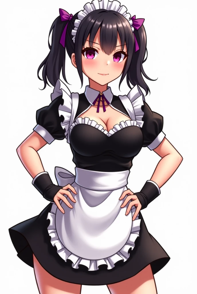 A girl frontal,(,(full bodyesbian),(Cover the hair of the eyes),(whaite hair),(the maid outfit)),Young, White background