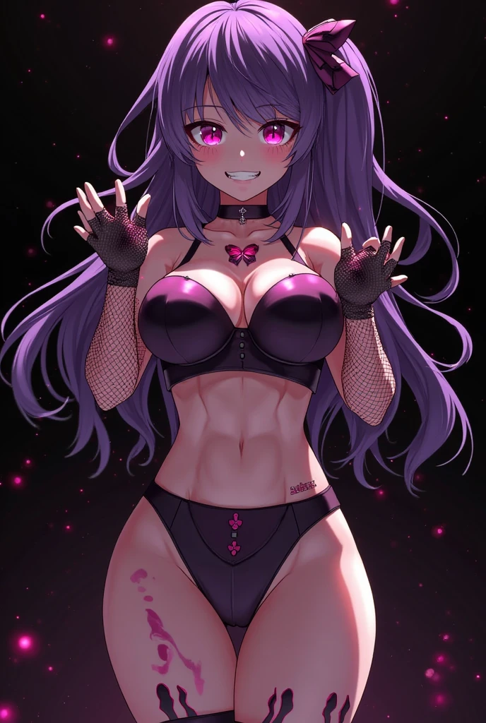 (((obra maestra))), 1chica, Rebecca bluegarden, Edens zero, Super detailed, tight dress, (flirtatious expression), ((super cute face)), ((cara angelical)), ((Incredibly beautiful eyes)), (ojos luminosos), (cuerpo completo), (cabello luminoso), Super sexy hair, (manos delicadas y perfectas), (Perfect anatomy), Super delicate and sexy body, Pose sexy, (Super thin face), ((ulzzang)), Delicate features, ultra detalladas, mejor calidad, Cinematic lighting, belleza cautivadora, mirada sexy, fondo bonito de estrellas
