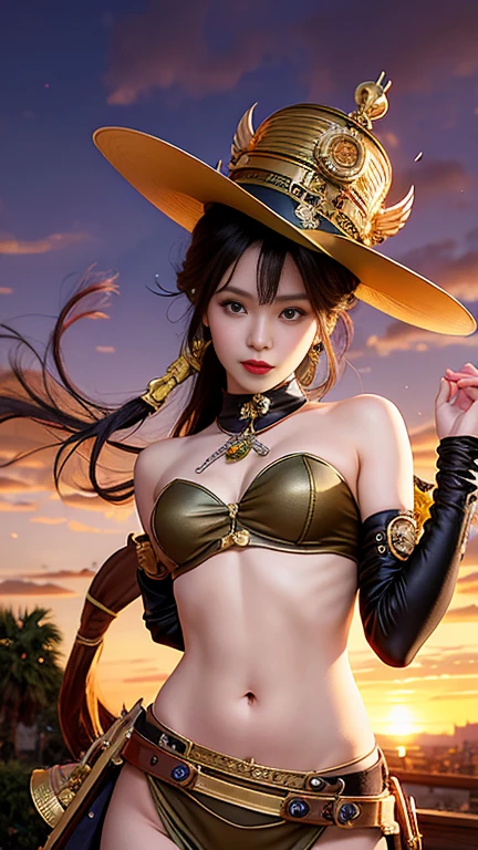 ((World of Darkness)),Professional , masterpiece、top-quality、photos realistic , depth of fields 、(((With a magic wand of gems))),(Dragon Black Metal Body:1.9),(latex black-blue、(cleavage of the breast)、(intense fighting),Dragon Gold Weapon、(((Particles of light))),(Micro Bikini Armor:1.7),Gorgeous gold weapons ,(Fight dragons)、Seductive look、,Blood on the face,Blood Rain,Blood fog、(blood splattere、((((With a shining magic wand))), ) , (((Wearing a black latex wizard hat))),(demonic wings) ,((a blond))、(Castle background)、((Gangle's forest background))、Beautiful Caucasian beauty、1a person、dynamic ungle,(((Detailed and ornate dragon wizard hat)))、Smaller head、A smile、Castle background、Thin and beautiful female hands、cleavage of the breast、Soldier in iron armor on background、Mystical expression、Light Effects、intense fighting、Wind-effect、magic circles、With the legendary magic wand、Dragon's tail、explosions、Toostock、Toostock、(a beauty girl),