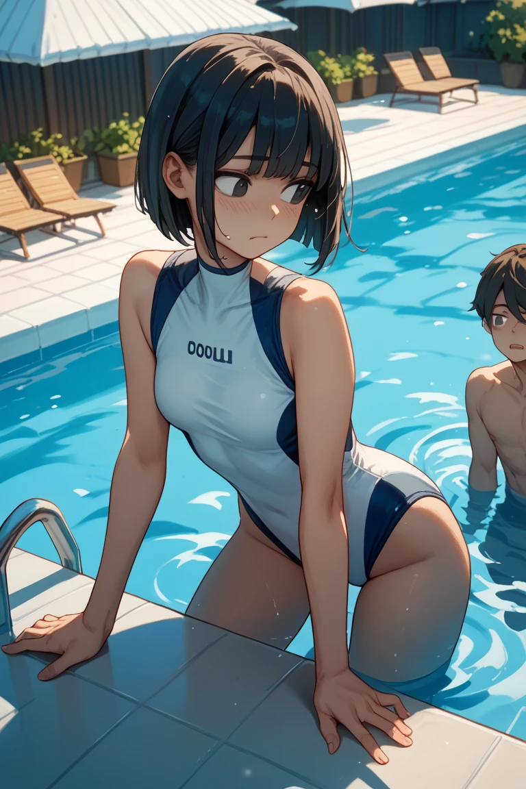 best quality, uncensored, prefect lighting, rating_explicit, very aesthetic, anime, Ultra detailed, 8k, ((competition swimsuit ,swept bangs ,very short hair , )), beautiful face, highly detailed, physics-based rendering, cinematic lighting , official art, anime coloring, detailed face, detail body,
BRAEK, nsfw
((2 girls )) ,(( yuri:)) , lesbians, 21 years old , pussy licking, cunnilingus, pussy juice, dripping, sweat, wet, shiny skin, ahegao,
com on back, blush, orgasm, sweaty, drooling, saliva trail, indoor, pool side, ((bare nipples )),blurry background,